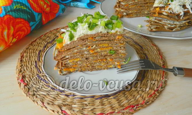 Печеночный торт из свиной печени