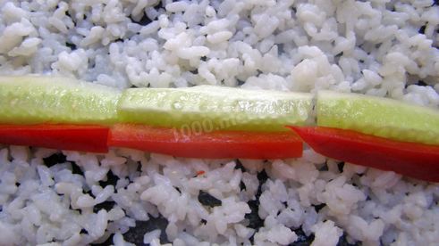 постные роллы с огурцом