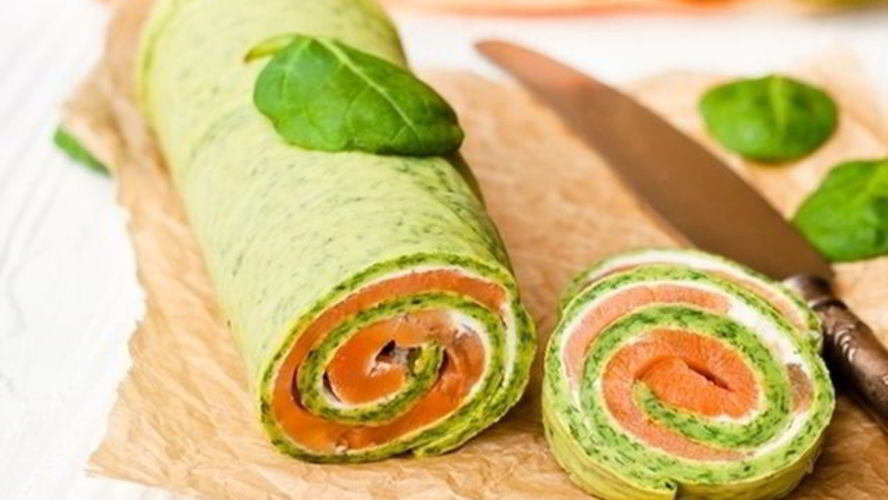 Рецепт шпинатных роллов с рыбой