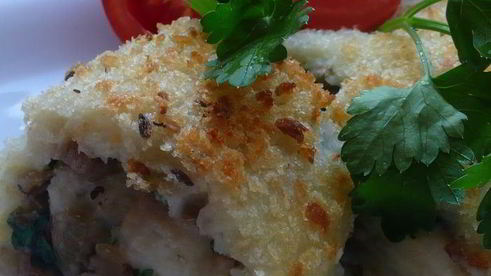 картофельный рулет с грибами