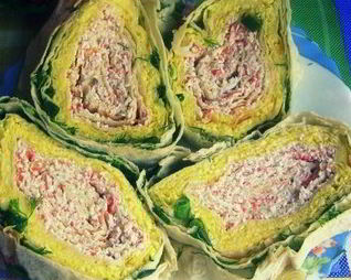 Крабовый рулет из лаваша Светофор