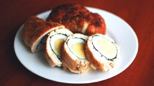 куриный рулет с яйцом