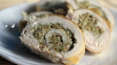 куриные рулетики с миндально-мятной начинкой