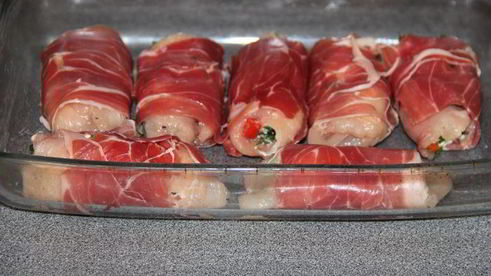 куриные рулетики с начинкой в пармской ветчине