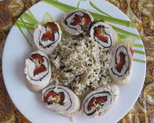 Куриные рулетики с начинкой