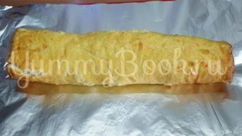 омлет-рулет с курицей и грибами