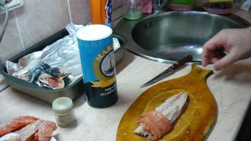 рулет из скумбрии и горбуши