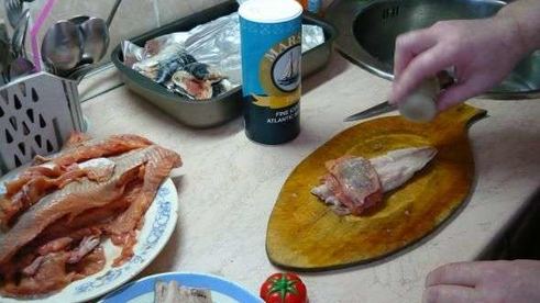 рулет из скумбрии и горбуши