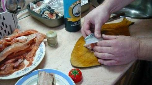 рулет из скумбрии и горбуши