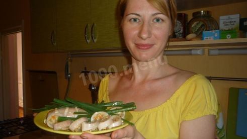 рулет кальмары фаршированные грибами и рисом