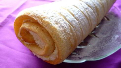 рулет с творожно-цитрусовой начинкой