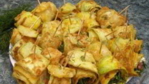 рулетики из кабачков с курицей