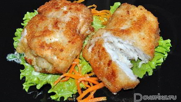 Рецепт Рулетиков из минтая с плавленым сыром и зеленью