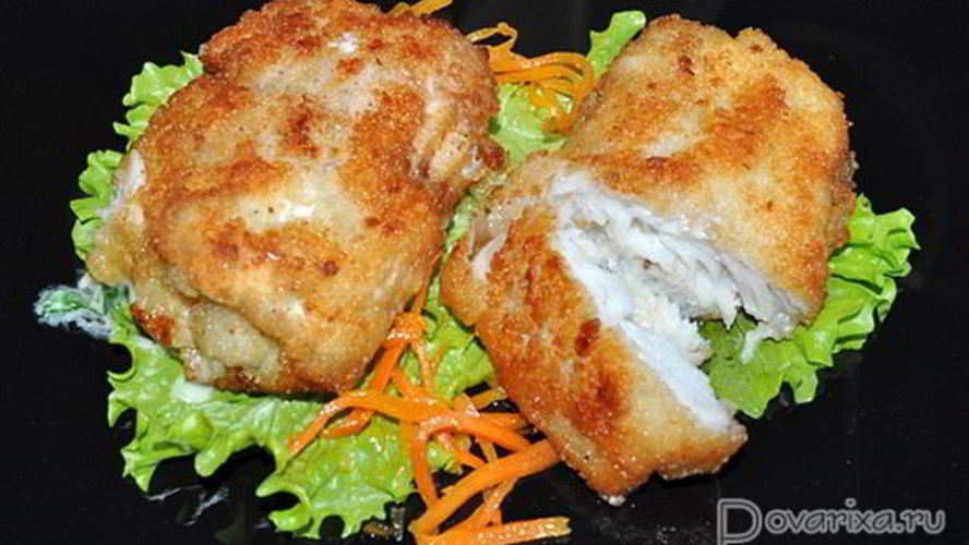 Рецепт рулетиков из минтая с плавленым сыром и зеленью