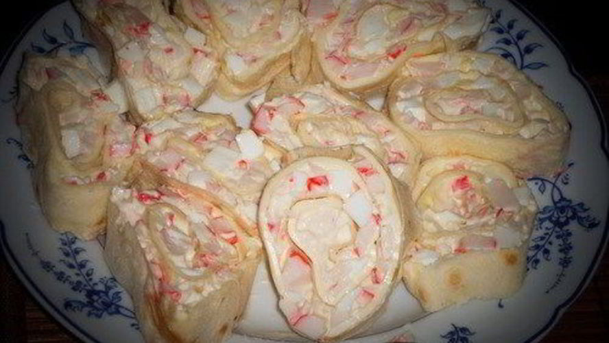 Рецепт рулетиков с мягким сыром