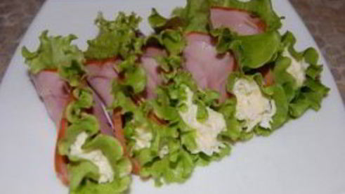 рулеты с ветчиной и сыром