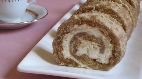 тыквенный рулет со сливочной начинкой