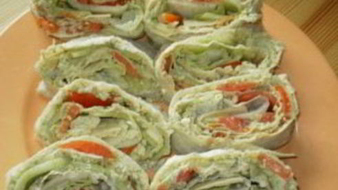 вегетарианские рулеты из лаваша