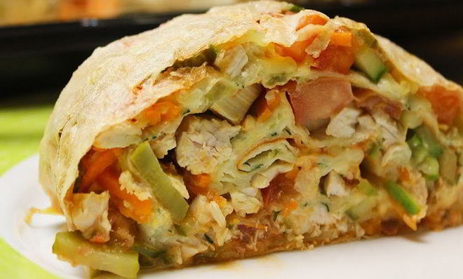 Домашняя шаурма с курицей