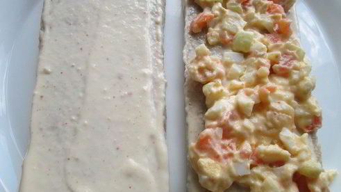 исландский сэндвич с лососем и креветками