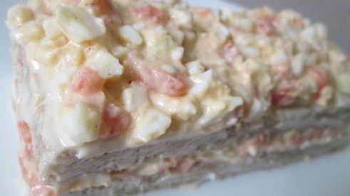 исландский сэндвич с лососем и креветками