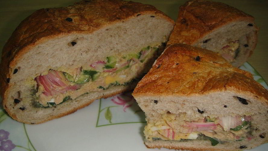 Рецепт сэндвича с салатом ницца