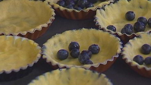 лимонные тарталетки с голубикой