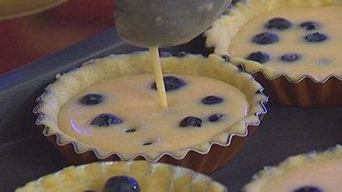 лимонные тарталетки с голубикой