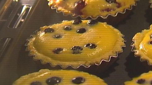 лимонные тарталетки с голубикой