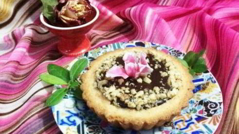 миндальные тарталетки с шоколадной начинкой