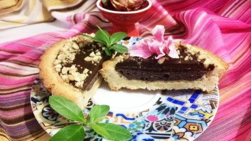 миндальные тарталетки с шоколадной начинкой