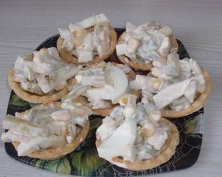 Тарталетки с кальмарами