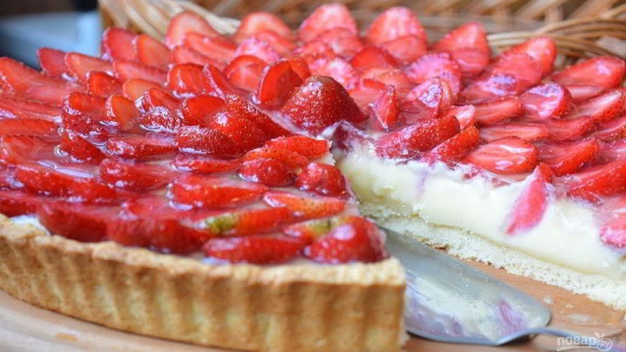 Рецепт клубничного тарта с заварным кремом
