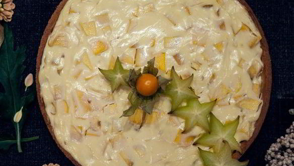 Рецепт Нежного творожного тарта с манго