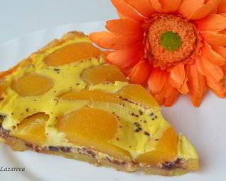 Шоколадно-персиковый тарт