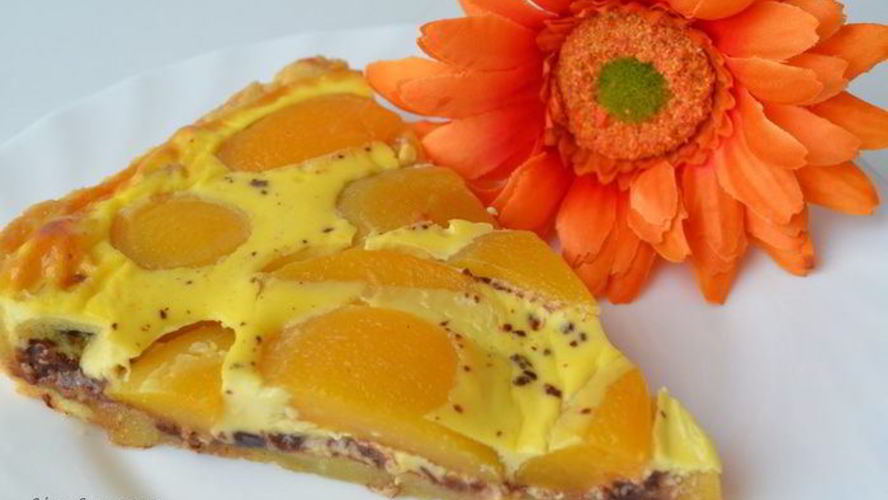 Рецепт шоколадна-персикового тарт