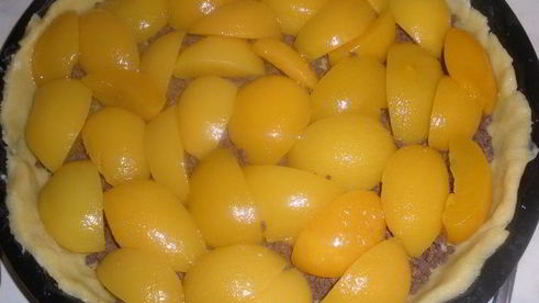 шоколадно-персиковый тарт