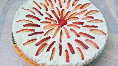 тарт без выпечки с творогом и нектаринами