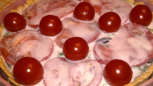 тарт с помидорами, фетой и зеленью