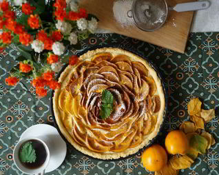 Тарт с рикоттой и хурмой