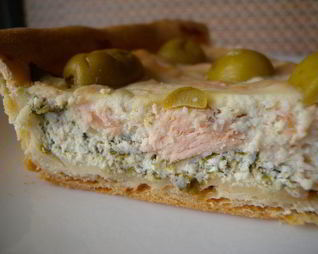 Тарт с рыбой и творожным сыром