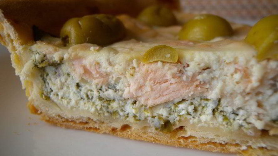 Рецепт тарта с рыбой и творожным сыром