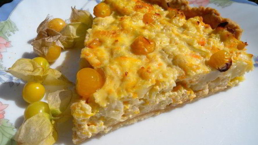 Рецепт тарта с цветной капустой и фезалисом