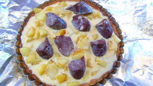 тарт с яблоками и boudin noir