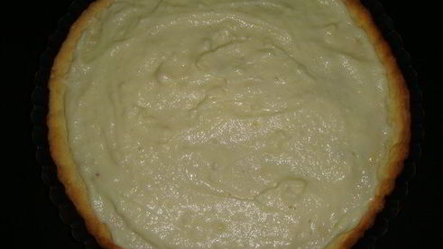 тарт с заварным кремом и малиновым желе