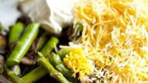 тарт со спаржей, грибами и сыром