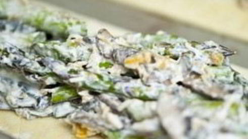 тарт со спаржей, грибами и сыром