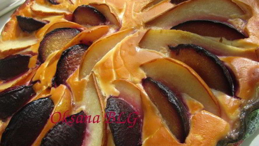 Рецепт тарта творог, фрукты, карамель