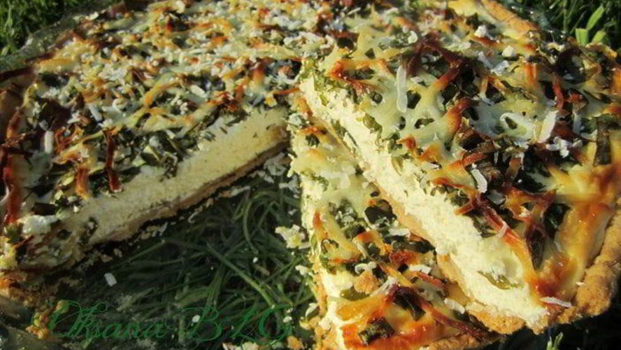 Рецепт тарта творожного с зеленью