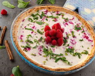 Творожный тарт с малиной